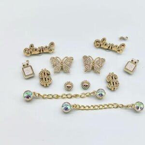 Elegant Designer Inspired Gold and Silver Croc Charm Set